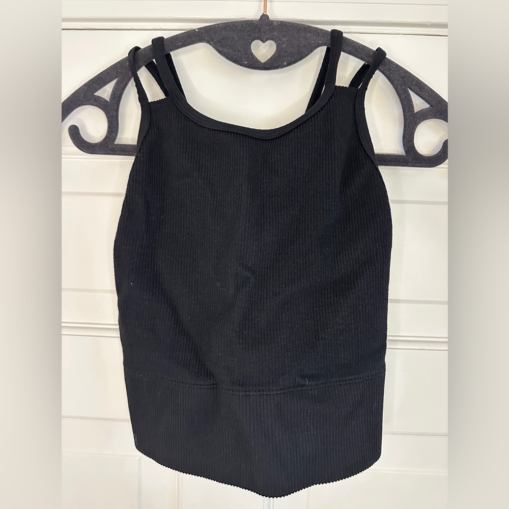 Gilly Hicks Double Strap Black Tank Top